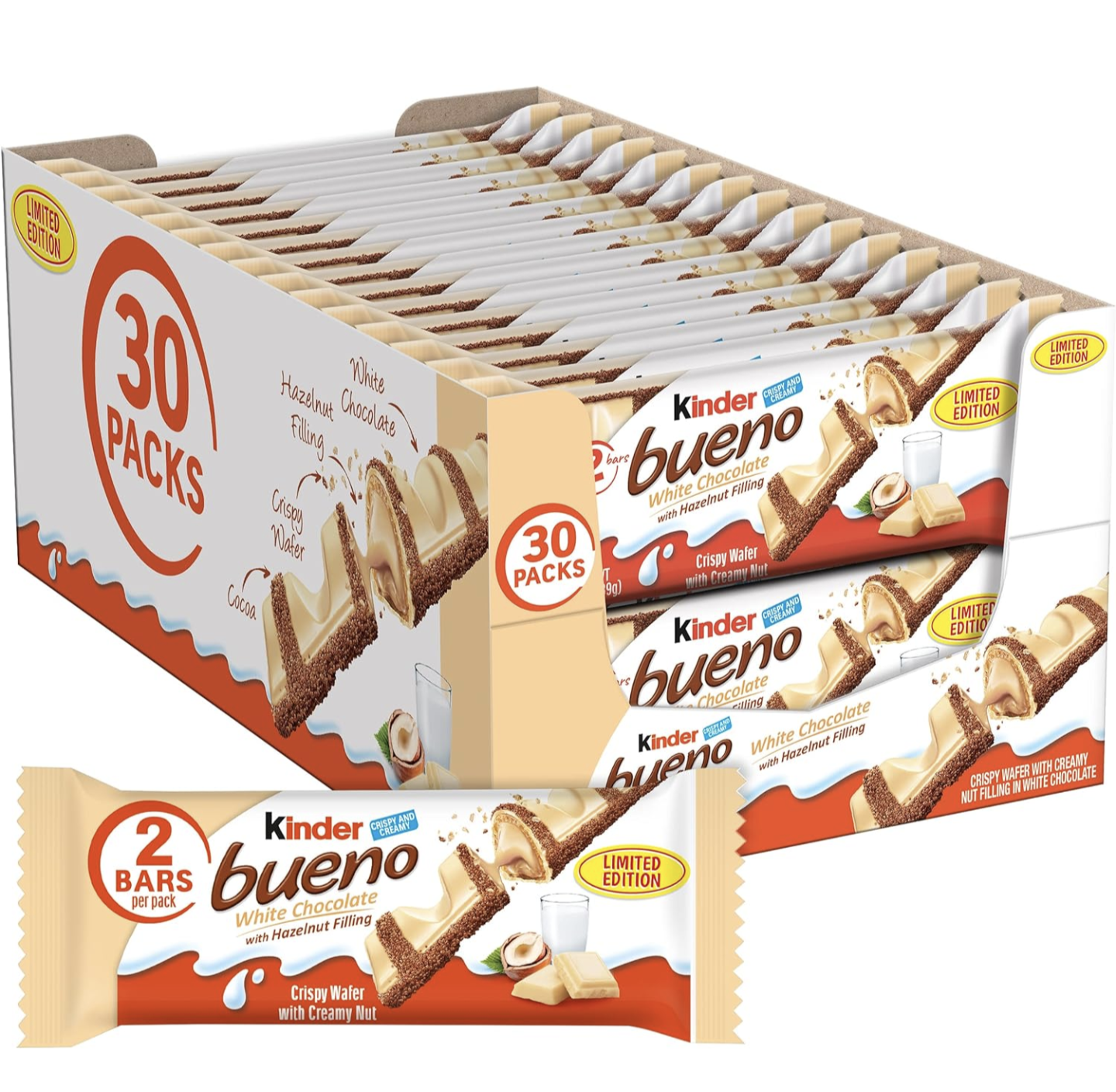 Kinder Bueno Vanilla White Chocolate 30ct